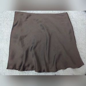 Oak + Fort - Brown Mini Slip Skirt